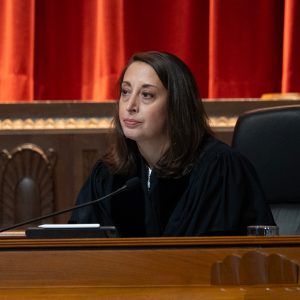 Judge Crouse sits on the bench at the Supreme Court of Ohio
