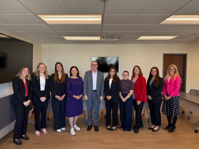 Students pose with the Judges of the First District after the Q&A event.