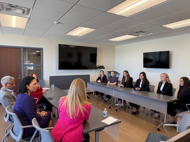 Students participate in a Q&A session with First District judges.