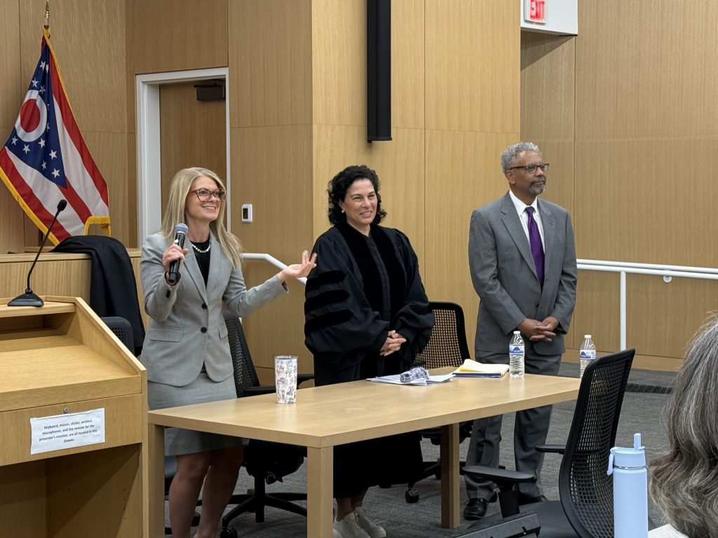 Judges Kinsley, Zayas, and Moore take questions from the audience after oral arguments