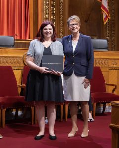 Angela Hayden with Chief Justice Sharon L. Kennedy